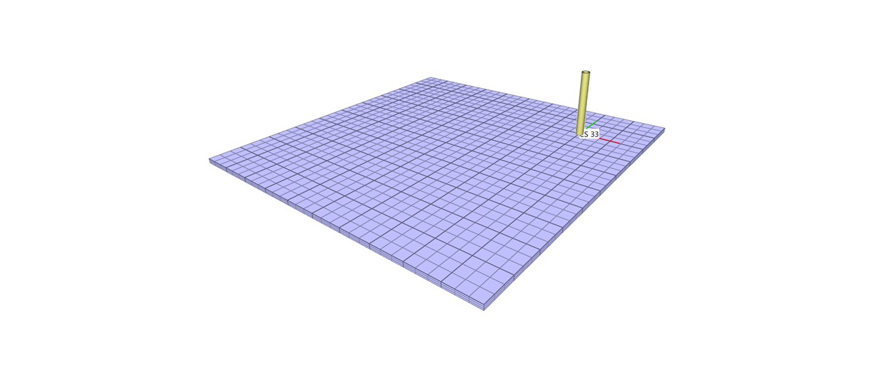 Plate with imagined location of pipe